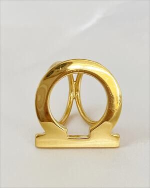 SALVATORE FERRAGAMO Gancini Gold Plated Scarf Ring With Box Womens Luxury